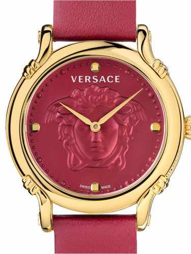 Versace Damen Armbanduhr Safety Pin 40 mm Versace-Prägung auf dem Zifferblatt Armband Leder VEPN00220